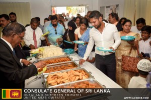 the invitees enjoying the Sri Lankan refreshment